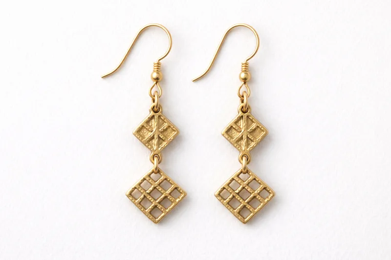 Goldweight Earrings, Geometric